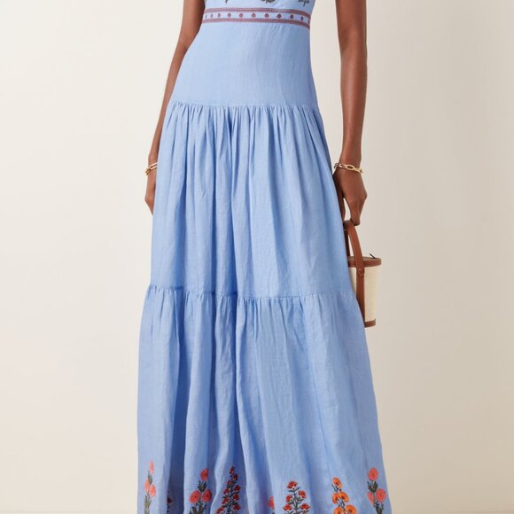 Agua by Agua Bendita Lima Dahlia Linen Maxi Dress - Picture 2 of 5